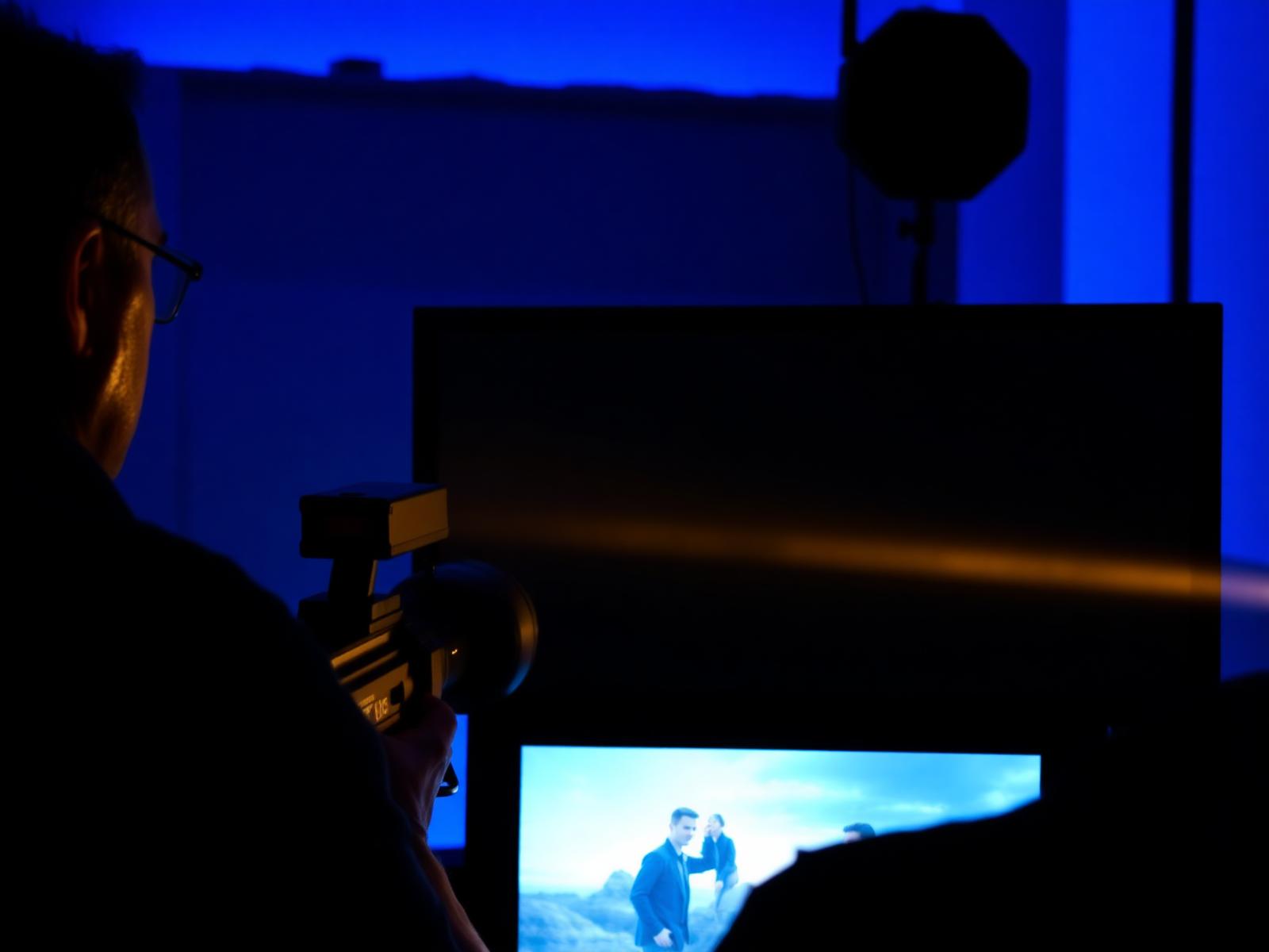 Director reviewing footage on a monitor